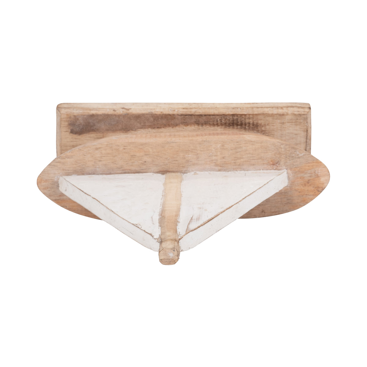 Mystic Natural/White Small Wood Sailboat