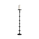 Waldon Black Small Metal Abacus Floor Pillar Candle Holder
