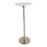 Cerritos White Banswada Drink Table with Marble Top