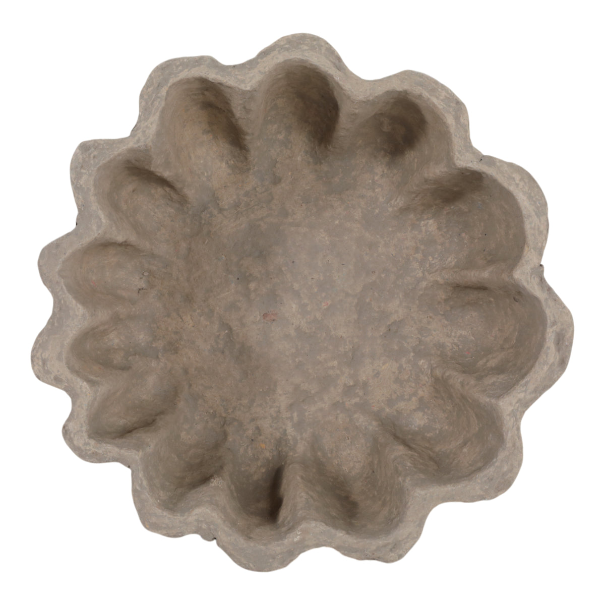 Ragtown Taupe Fluted Paper Mache Bowl