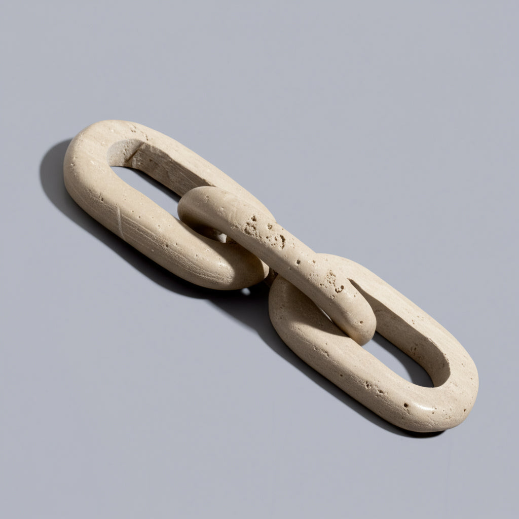Slagger Tan Travertine 3 Link Chain Decor