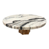 Cresta White/Brown Marble Cake Stand