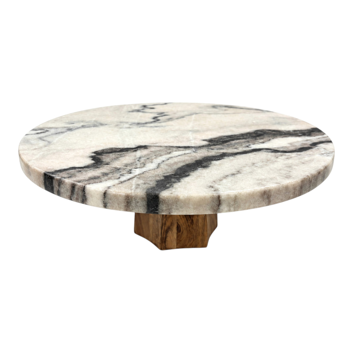 Cresta White/Brown Marble Cake Stand