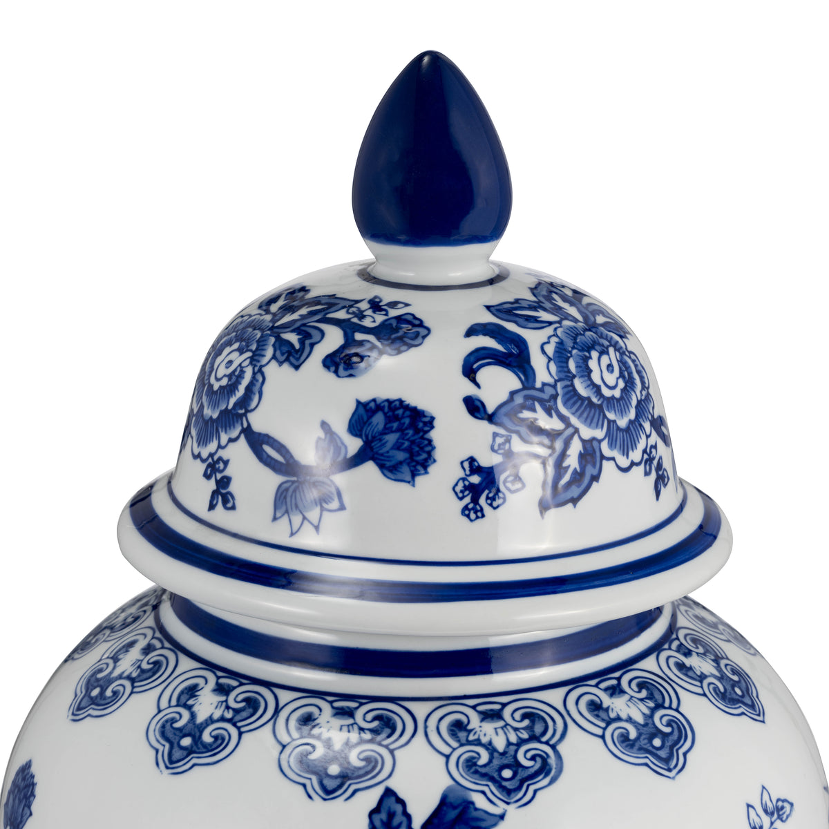 Miamoor Blue Temple Jar with Bird and Flower Design