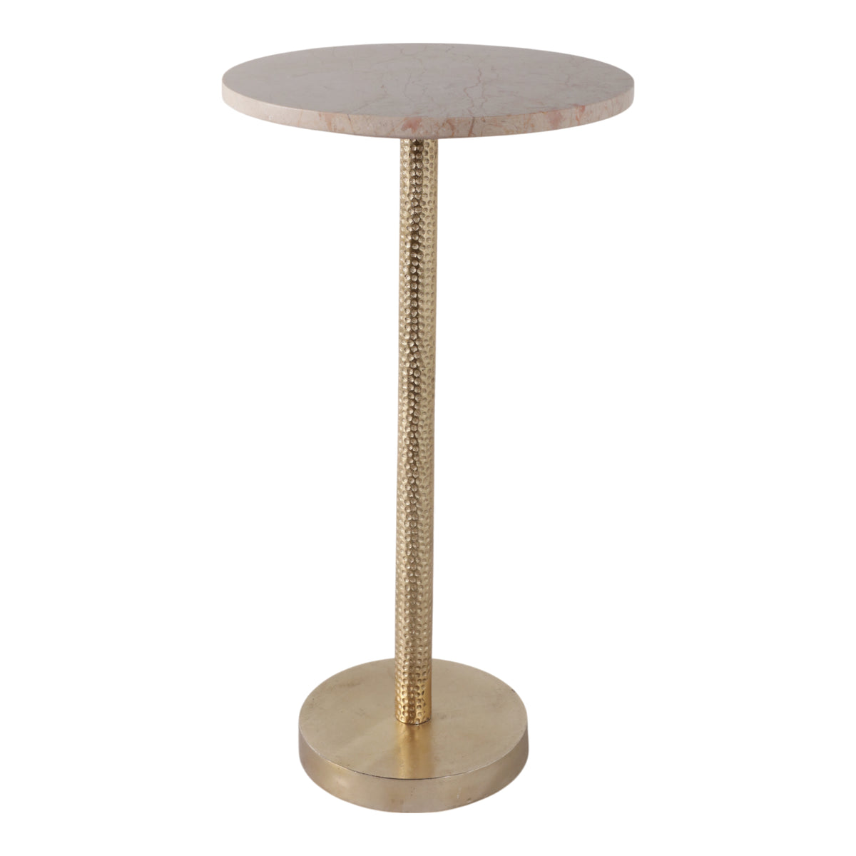 Graton Ivory/Gold Drink Table with Marble Top