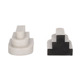 Mount Hermon White Marble Layered Arches Bookends (Set of 2)