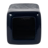 Coromar Navy Blue Small Ceramic Squared Grooved Vase