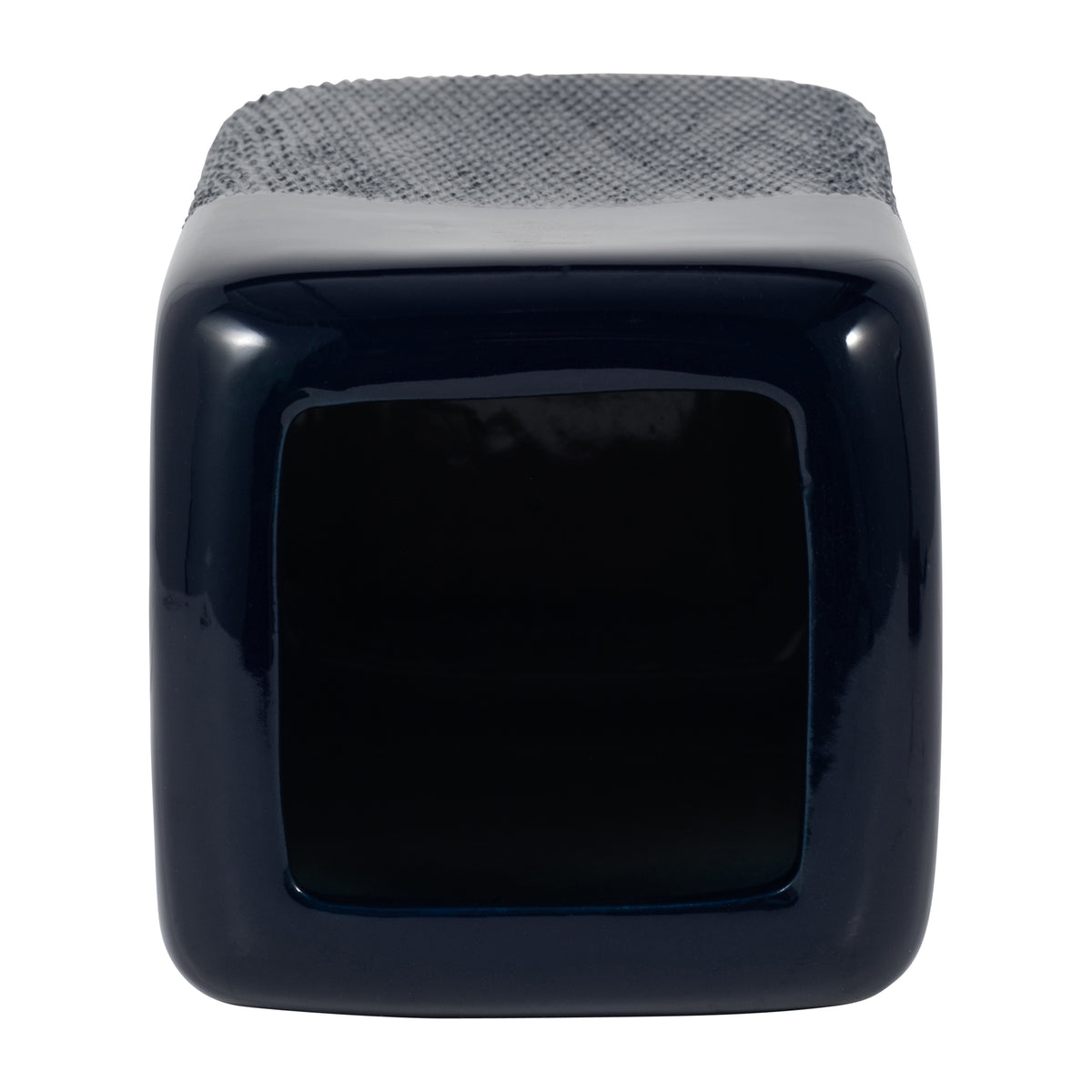 Coromar Navy Blue Small Ceramic Squared Grooved Vase