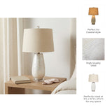 Clam Beach Champagne/Cream Capiz Table Lamp with Acrylic Base