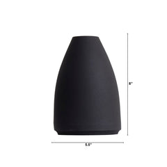 10” Cone Stone Vase Black Matte - Ornate Home