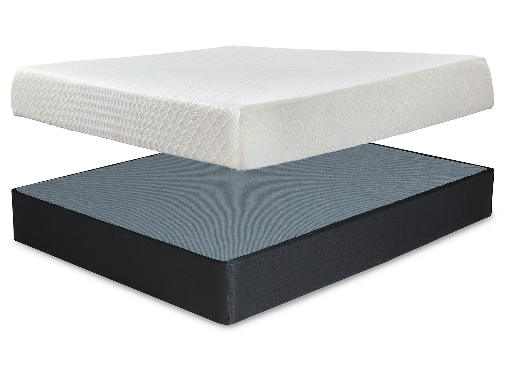 10 Inch Chime Memory Foam White King Mattress and Foundation - Ornate Home