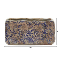 10” Tuscan Ceramic Rectangle Planter - Ornate Home