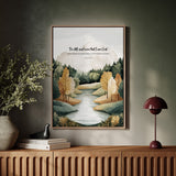 Be Still Autumn River Psalm Print