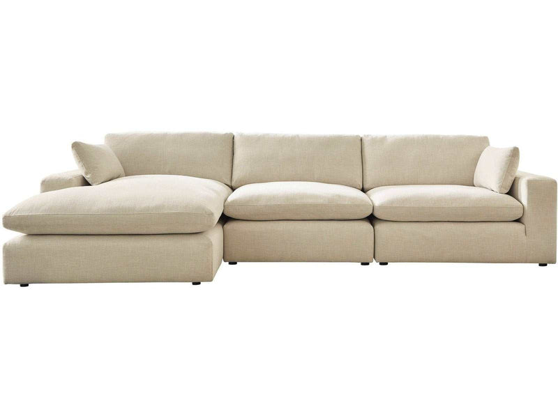 (Online Special Price) Elyza Linen 3pc Sectional Sofa w/ LAF Corner Chaise - Ornate Home