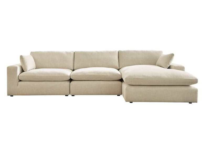 (Online Special Price) Elyza Linen 3pc Sectional Sofa w/ RAF Corner Chaise - Ornate Home