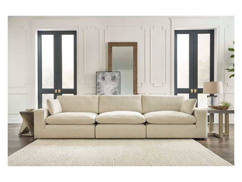 (Online Special Price) Elyza Linen 3pc Sectional Sofa - Ornate Home
