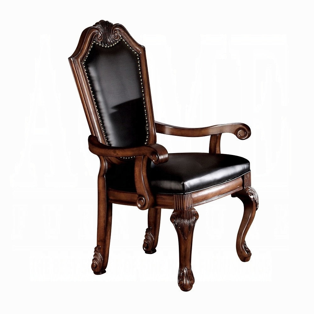 Chateau De Ville Black  & Cherry Arm Chair (Set of 2) - Ornate Home