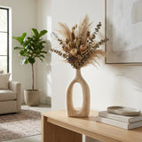 Independence Natural/Ivory Wood Cut-Out Vase