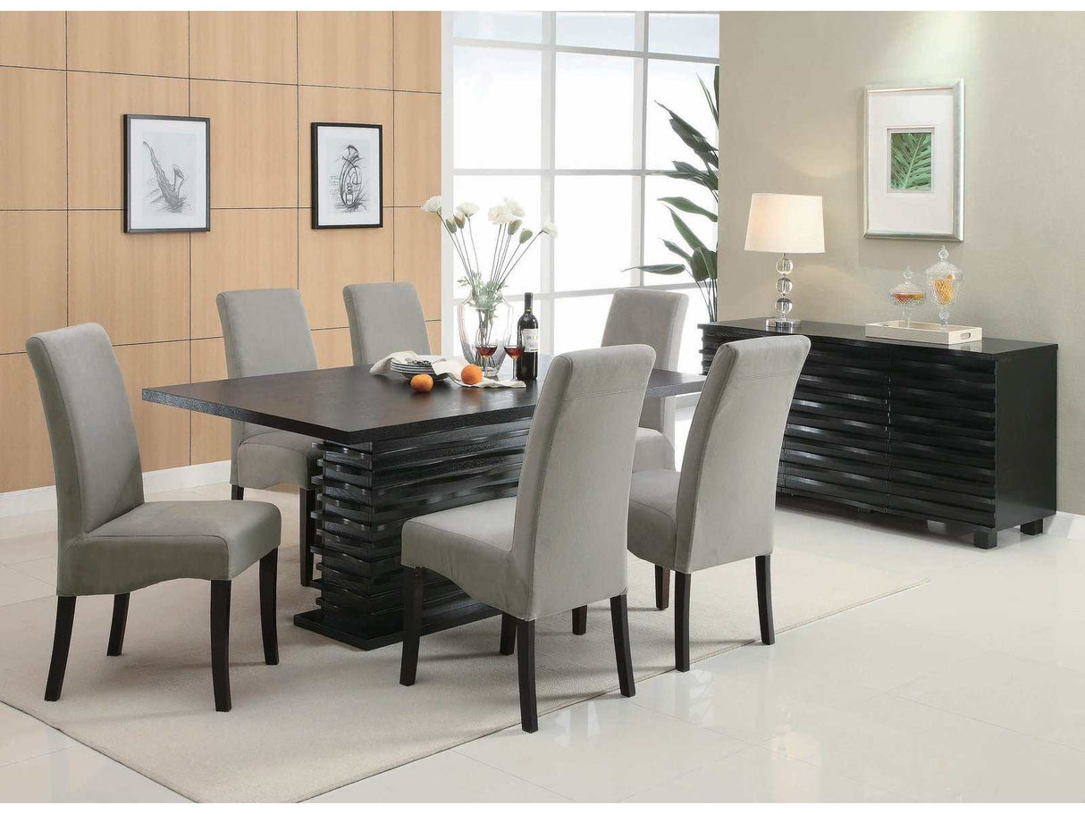 Stanton Black & Grey 7pc Dining Room Set - Ornate Home