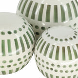 Crabtree Dark Sage Green Ceramic Orbs (Set of 3)