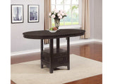 Lavon Espresso Oval Counter Height Table w/ 18" Leaf & Storage - Ornate Home