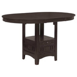 Lavon Espresso Oval Counter Height Table w/ 18" Leaf & Storage - Ornate Home