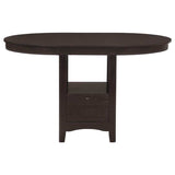 Lavon Espresso Oval Counter Height Table w/ 18" Leaf & Storage - Ornate Home