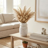 Loyalton White Small Wash Rustic Wood Vase
