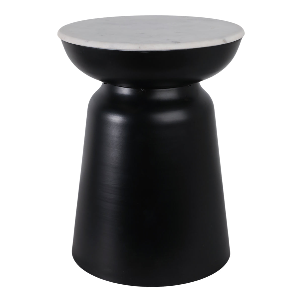 Russ Black/White Metal Accent Table with Marble Top