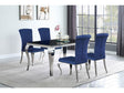 Carone Ink Blue Glass Top Dining Room Set - Ornate Home