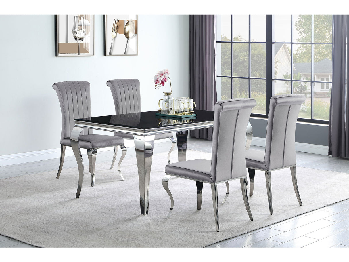 Carone Grey Glass Top Dining Room Set - Ornate Home