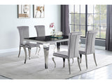 Carone Grey Glass Top Dining Room Set - Ornate Home