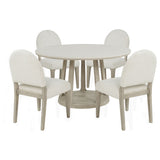 Lucaire Cream 5-Piece 54-inch Round Cultured Marble Dining Set