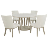 Lucaire Sandstone 5-Piece 54-inch Round Cultured Marble Dining Set