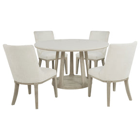 Lucaire Sandstone 5-Piece 54-inch Round Cultured Marble Dining Set