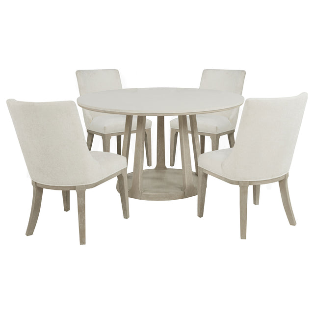Lucaire Sandstone 5-Piece 54-inch Round Cultured Marble Dining Set