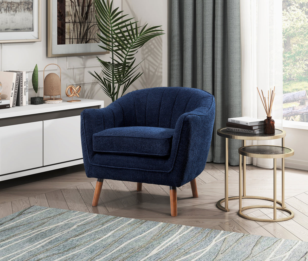 Cutler Blue Accent Chair - Ornate Home