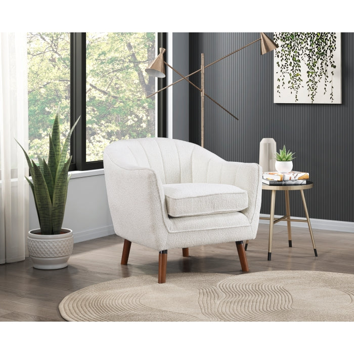 Cutler White Accent Chair - Ornate Home