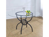 Aviano Gunmetal & Round Glass Dining Table - Ornate Home