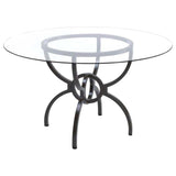 Aviano Gunmetal & Round Glass Dining Table - Ornate Home