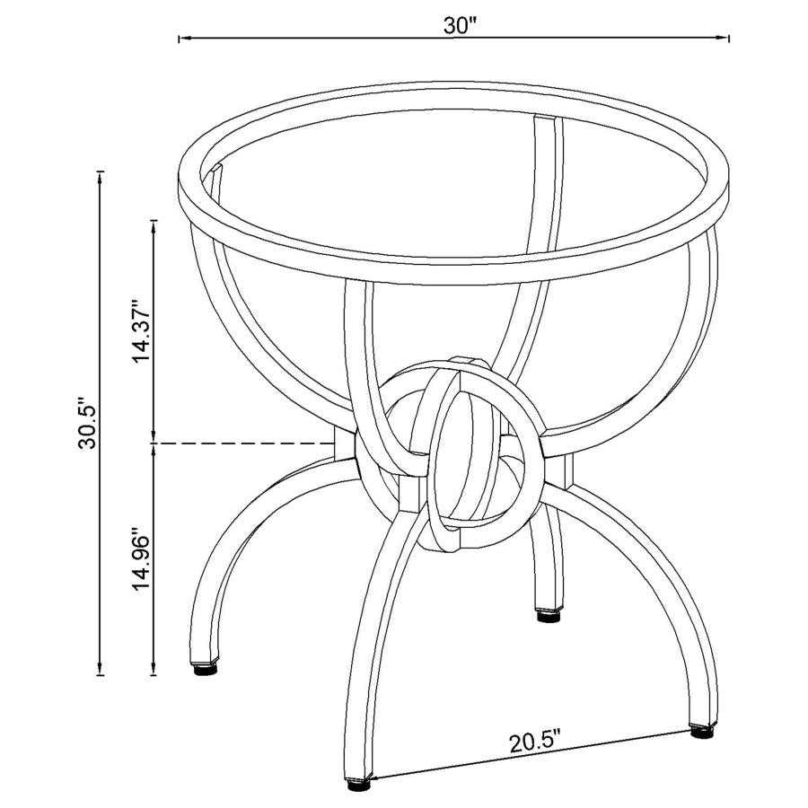 Aviano Gunmetal & Round Glass Dining Table - Ornate Home