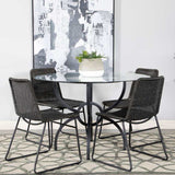 Aviano Gunmetal & Round Glass Dining Table - Ornate Home