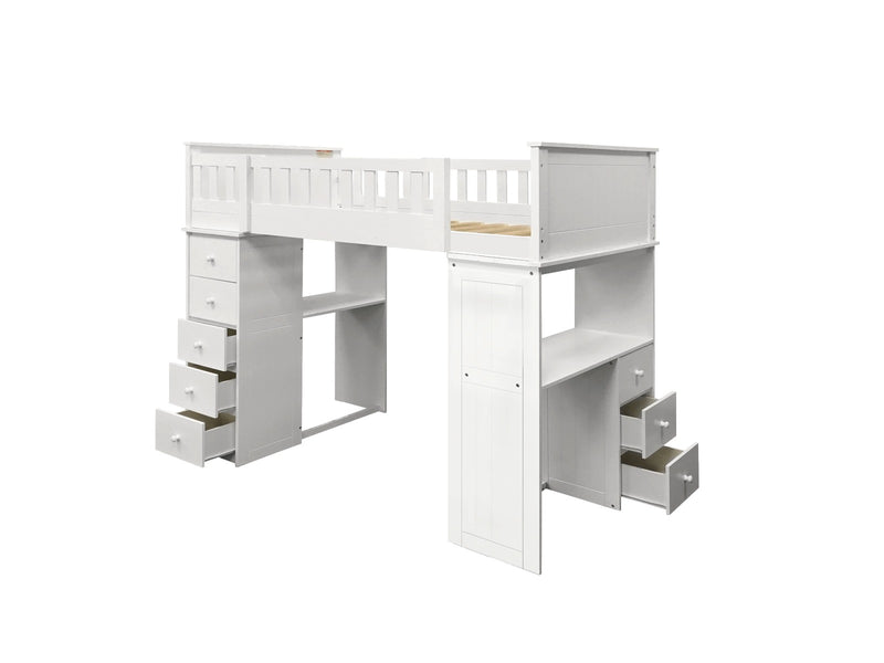 Willoughby White Loft Bed - Ornate Home