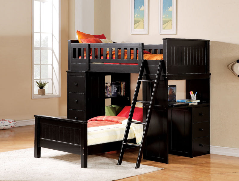 Willoughby Black Loft Bed - Ornate Home