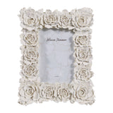 Paige White Small Rose Border Photo Frame
