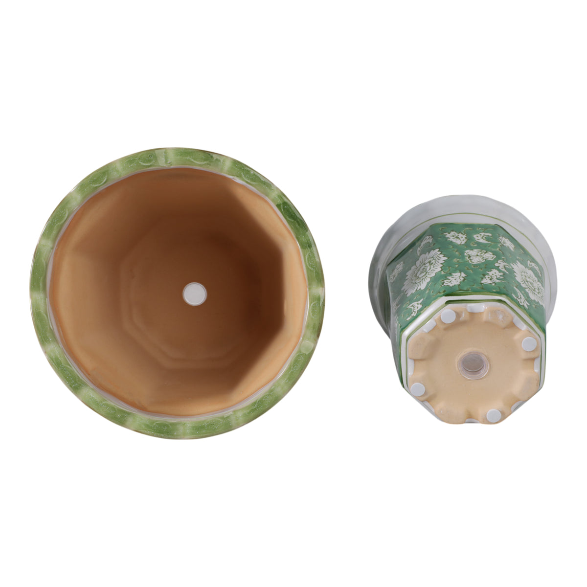 Aidenridge Green/White Planters (Set of 2)