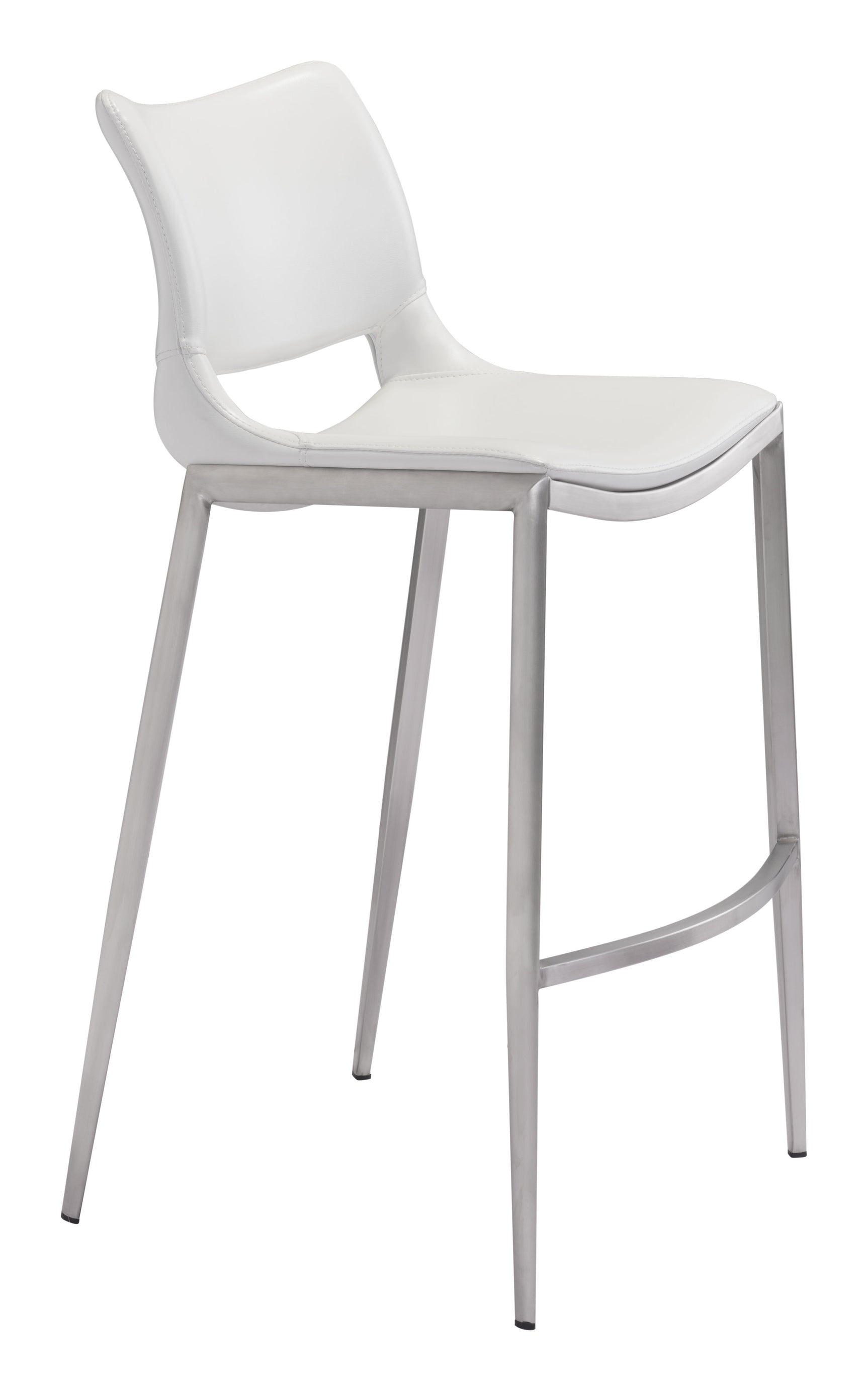 Ace White & Silver Barstool (Set of 2)