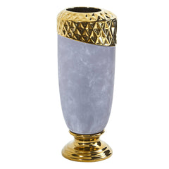 11.5” Regal Stone Vase with Gold Accents - Ornate Home