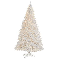 11' White Artificial Christmas Tree with 2720 Bendable Branches and 1000 LED Lights - Ornate Home