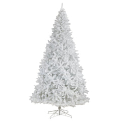 11' White Artificial Christmas Tree with 2720 Bendable Branches and 1000 LED Lights - Ornate Home